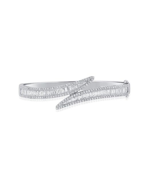 Sabrina Designs White 14k 3.69 Ct. Tw. Diamond Bypass Bangle Bracelet