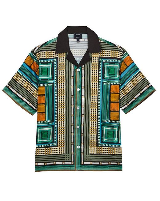 Reiss Green Sala Square Border Top for men