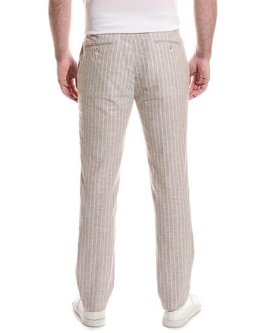 Paisley & Gray Brown Downing Slim Fit Linen-blend Pant for men