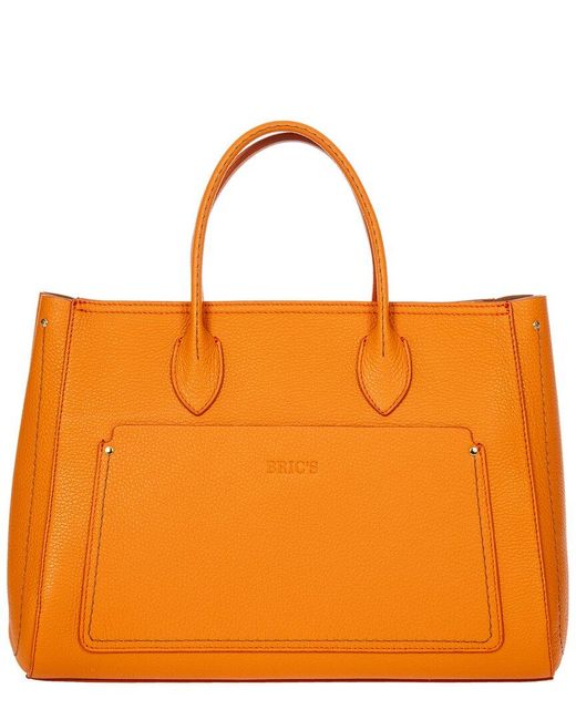 Bric's Orange Bric’S Tulipano Leather Tote