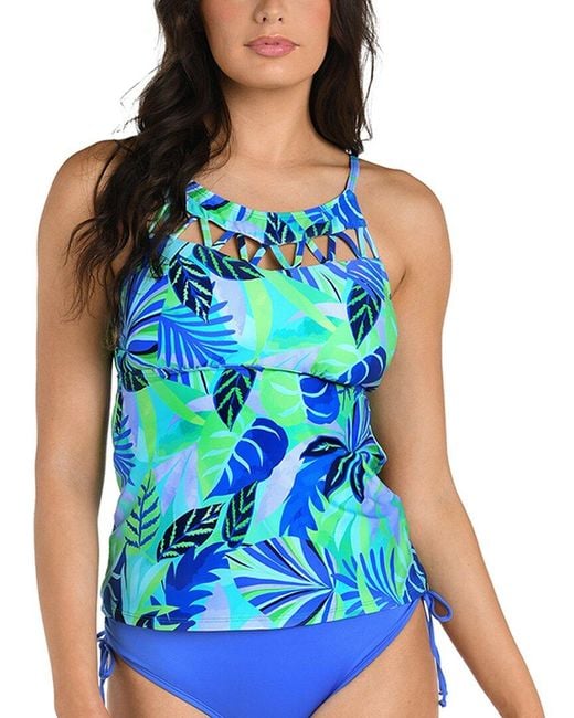 24th & Ocean Blue Aegean Tropics Tankini Top