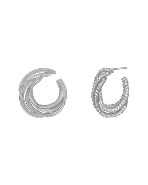 Suzy Levian CZ Jewelry Metallic Suzy Levian Cz Statement Earrings