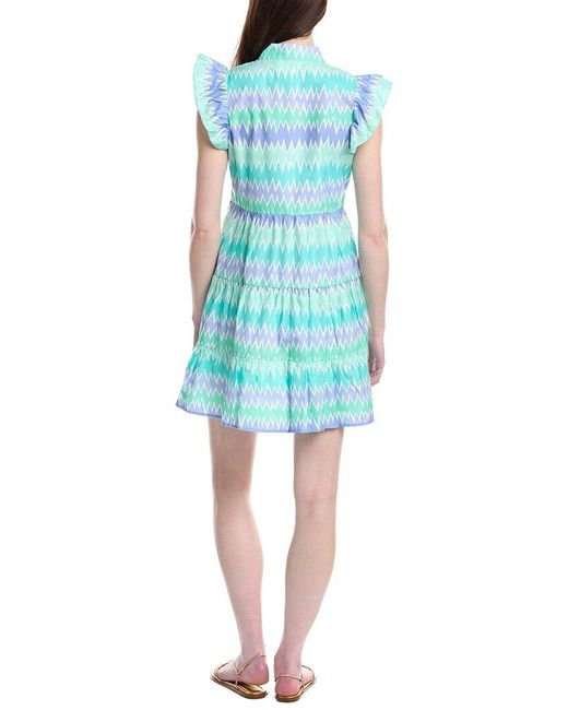 Sail To Sable Blue Sleeveless Flutter Sleeve Dress