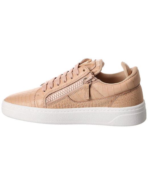 Giuseppe Zanotti Pink Gz/94 Croc-Embossed Leather Sneaker