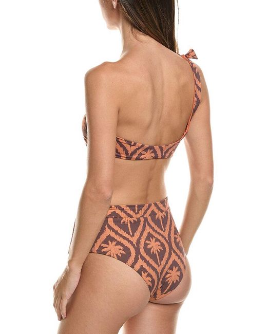 Manebí Brown Manebi 2Pc Tie-Up One-Shoulder Bikini Set