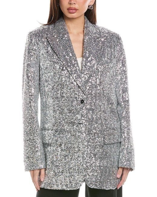 Michael Kors Gray Collection Sequin Boyfriend Blazer