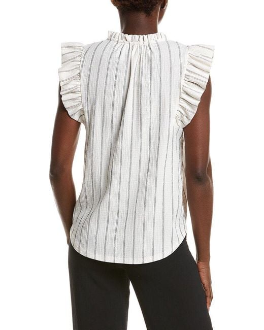 Anne Klein White Pinstripe Top