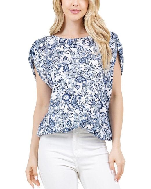 Fever Blue Scoop Neck Top