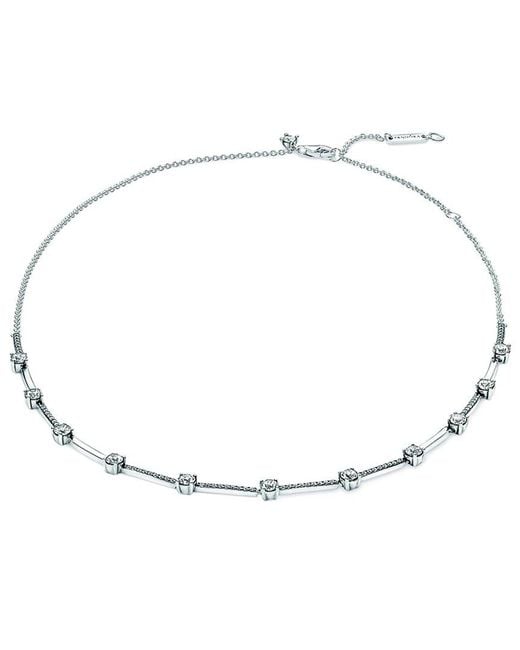 PANDORA Timeless Silver Cz Necklace in White Lyst