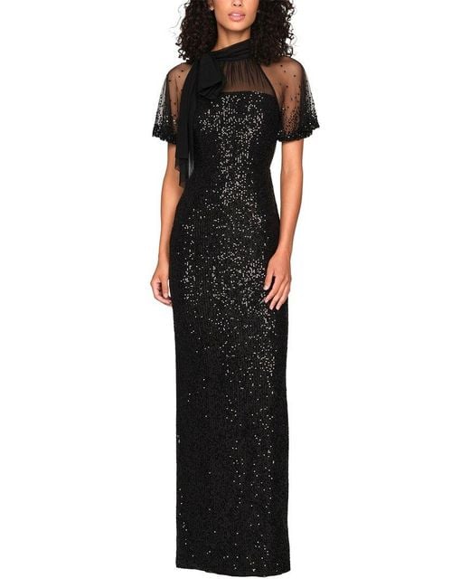 THEIA Black Violette Gown