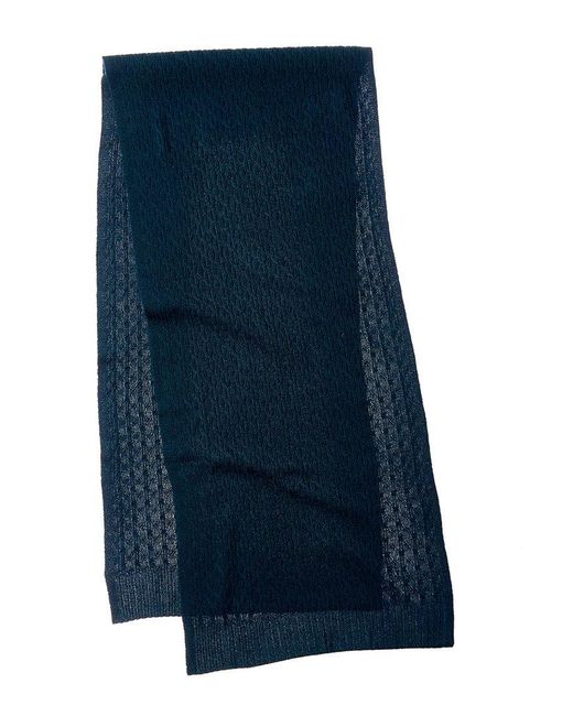 Forte Blue Cashmere Textured Cashmere Scarf