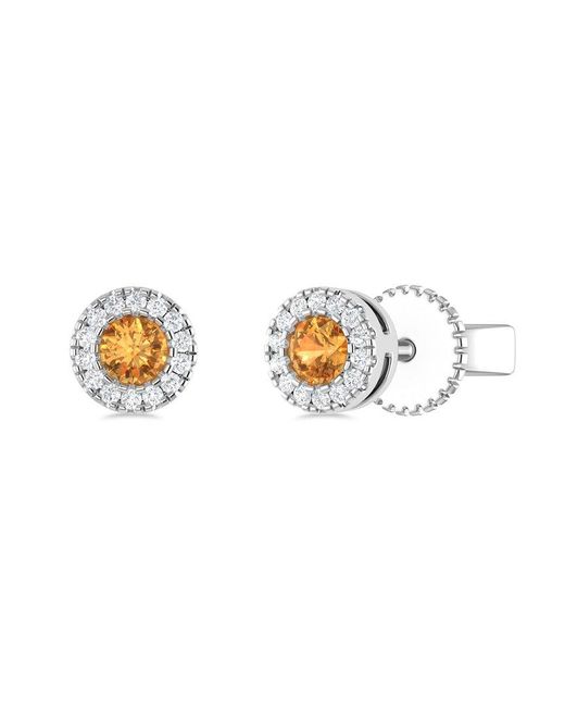 Sabrina Designs White 14K 0.16 Ct. Tw. Diamond & Citrine Studs