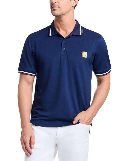 Robert Graham Blue Poker Night Knit Polo Shirt for men