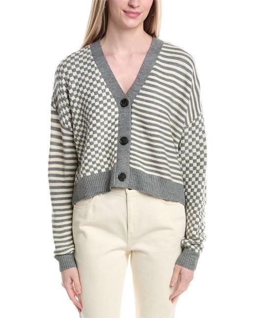 LaBiz Gray Wool-Blend Cardigan