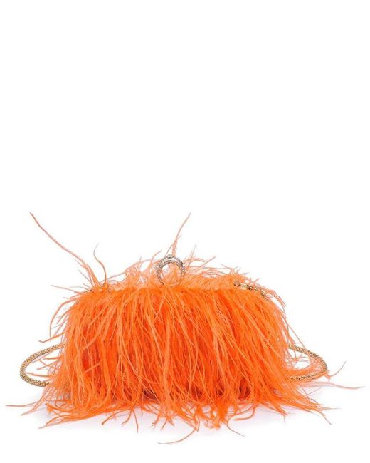 Moda Luxe Orange Harlow Suede Evening Bag