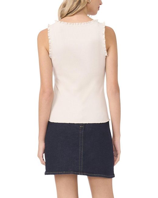 Vince Camuto Blue Ruffle Rib Tank