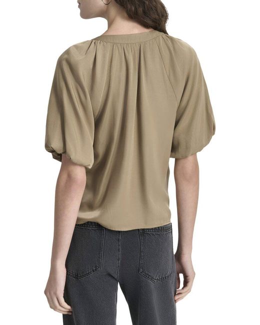 DKNY Green Bubble Sleeve Top