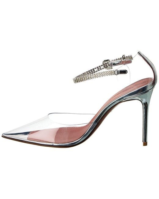 AMINA MUADDI Pink Ursina Vinyl & Leather Pump