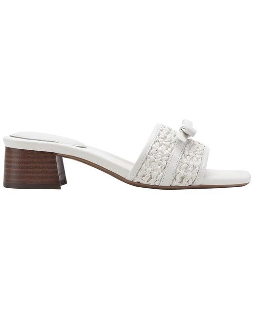 Rockport White Clarice 2 Raffia & Leather Sandal