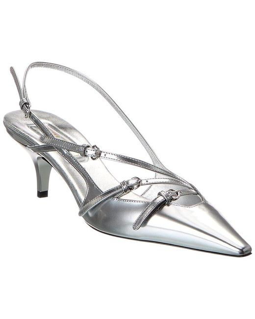 Miu Miu Metallic Leather Slingback Pump
