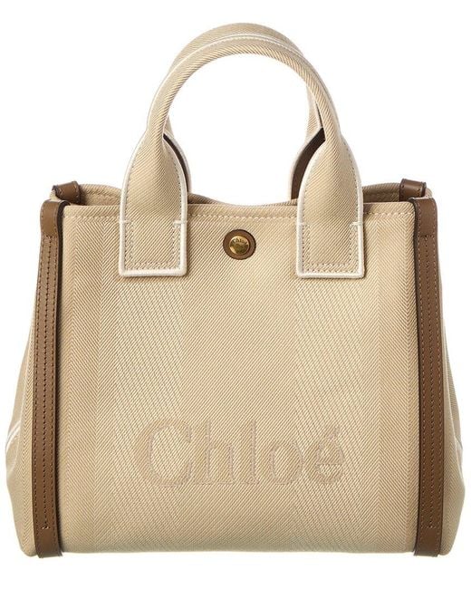 Chloé Natural Carry Small Canvas & Leather Tote