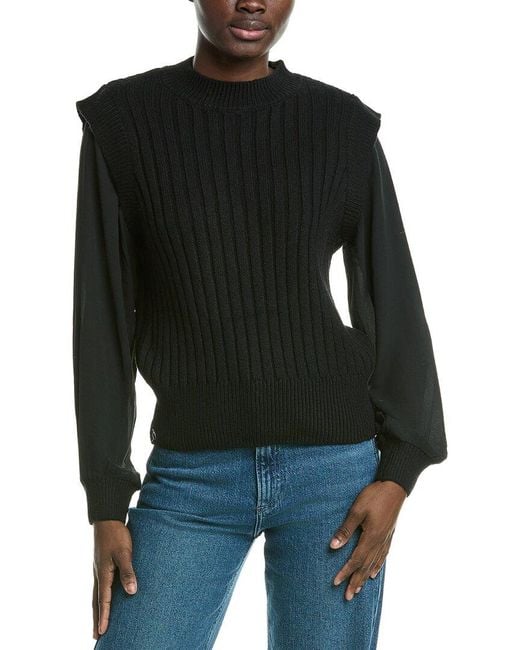 Design History Black Mock Neck Top