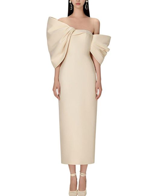 Homeyee Natural Midi Dress