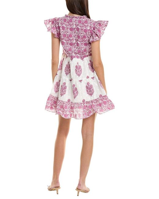 Garrie B Pink Tiered Mini Dress