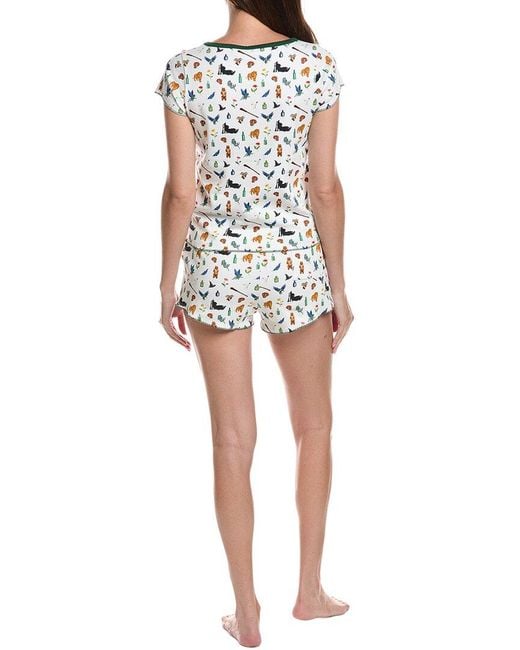 Cozyland by Morgan Lane White 2Pc Elphaba Print Shortie Set
