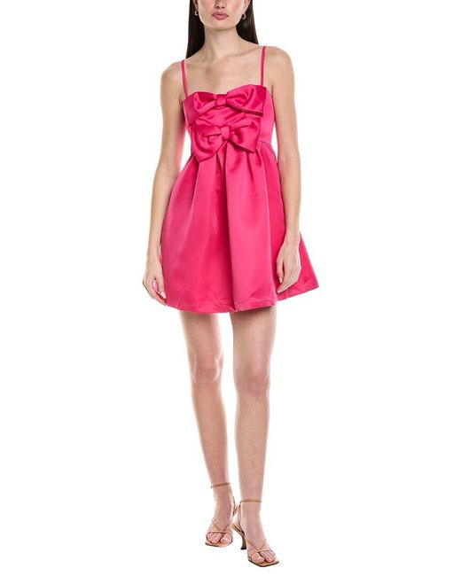 Seraphin Pink Solid Mini Dress