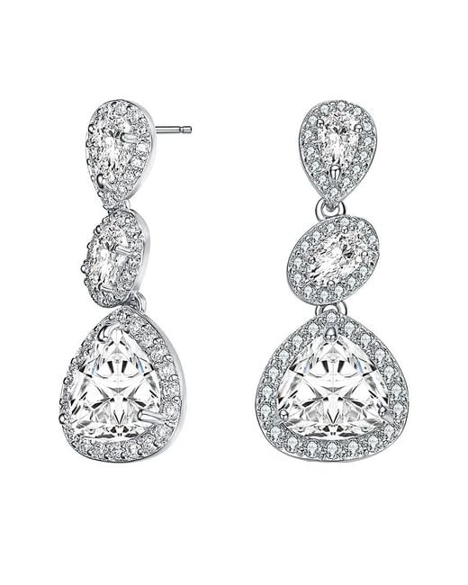 Genevive Jewelry White Silver Earrings