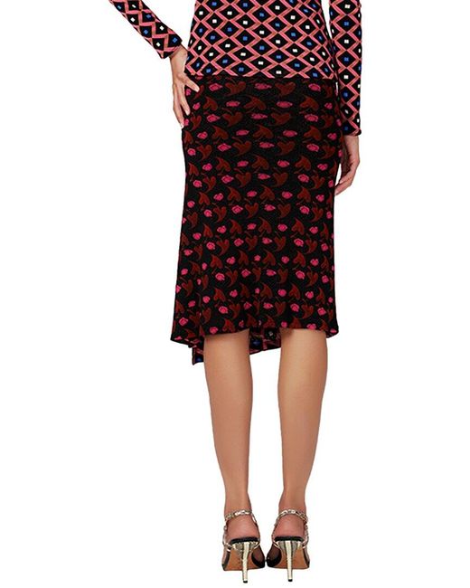 Diane von Furstenberg Red Dariella Reversible Skirt