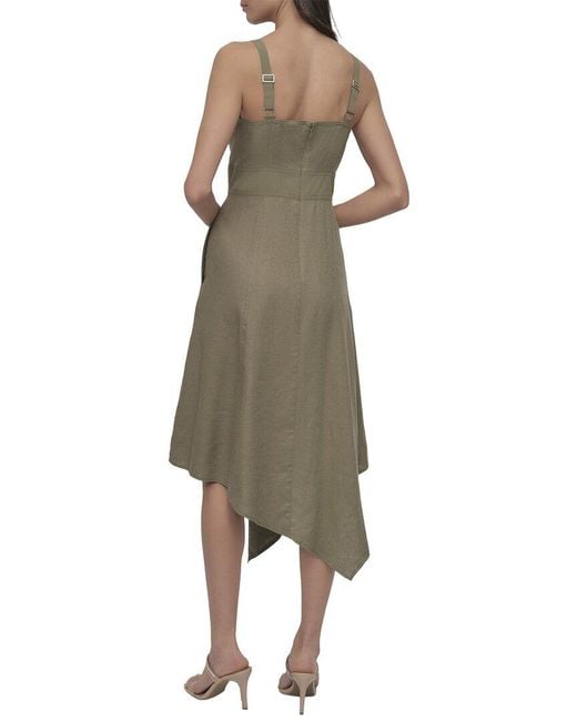 DKNY Green Linen-Blend Dress