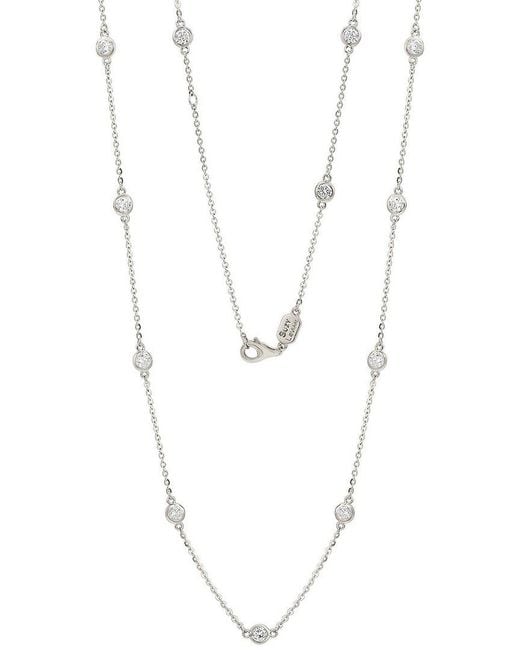Suzy Levian White 14k 0.80 Ct. Tw. Diamond Station Necklace
