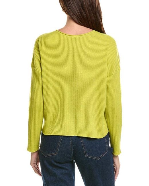 Eileen Fisher Yellow Cashmere Knit Sweater