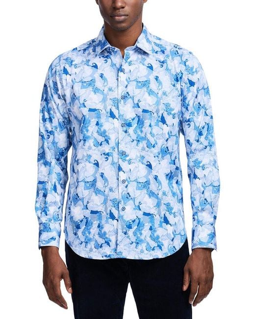 Robert Graham Blue Baskerville Woven Shirt for men