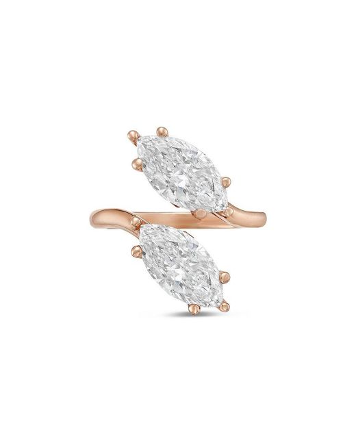 Diana M White Diana M. 18K Rose.00 Ct. Tw. Two-Stone Ring