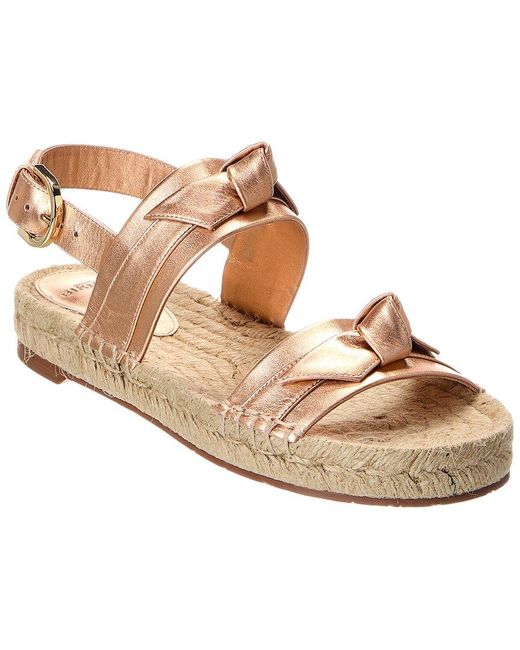 Alexandre Birman Natural Clarita Leather Espadrille Sandal