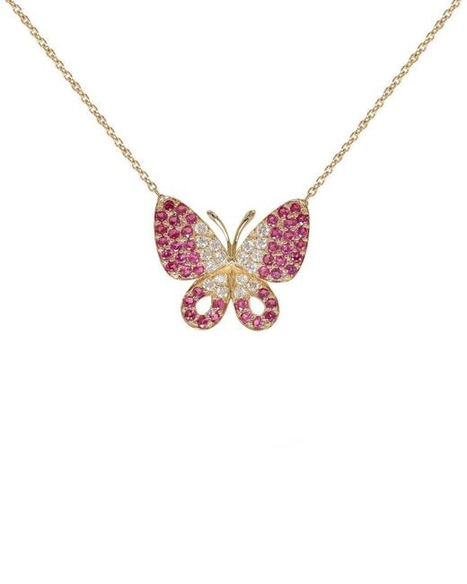 Diana M Pink Fine Jewelry 14k 0.85 Ct. Tw. Diamond & Gemstone Necklace