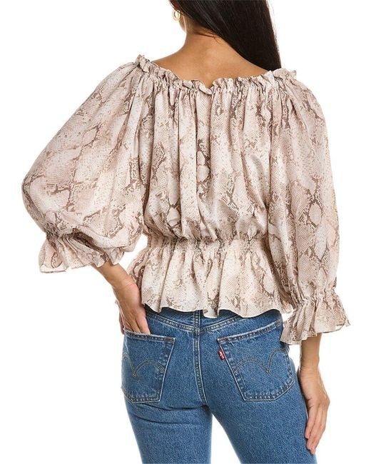 Tahari Natural Off-the-shoulder Silk Blouse