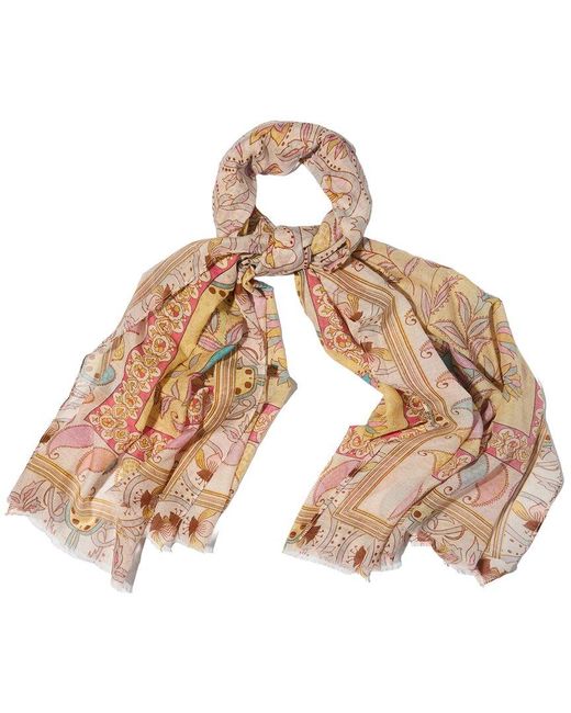 Saachi Natural Paisley Palm Scarf