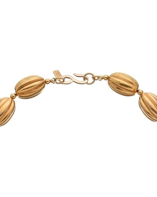 Kenneth Jay Lane Metallic 18k Plated Bead Necklace