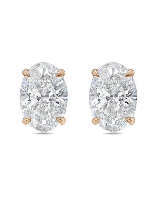 Diana M Metallic Diana M. 14K Rose 8.00 Ct. Tw. Lab-Grown Diamond Earrings