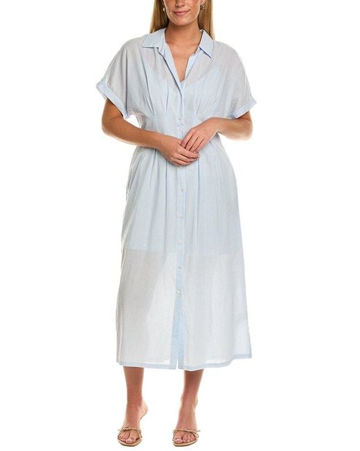 Velvet By Graham & Spencer White Riley Short Sleeve Midi Dress