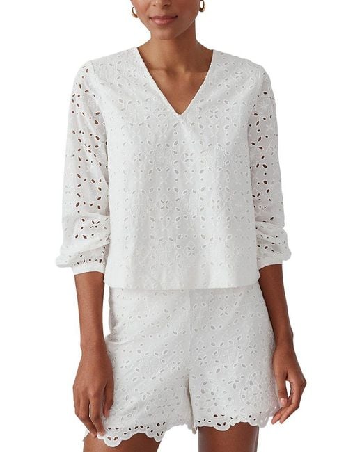 J.McLaughlin White Rowan Blouse