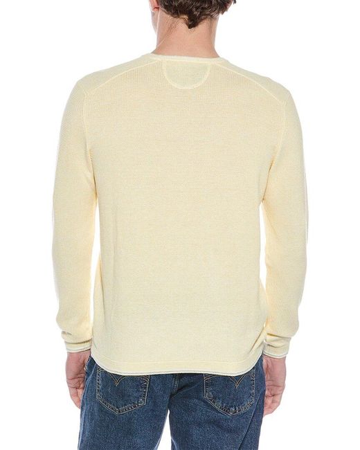 Raffi Natural Vanise Waffle Knit Crewneck Sweatshirt for men