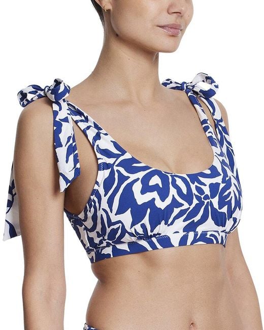 Hanky Panky Blue Swim Scoop Bikini Top