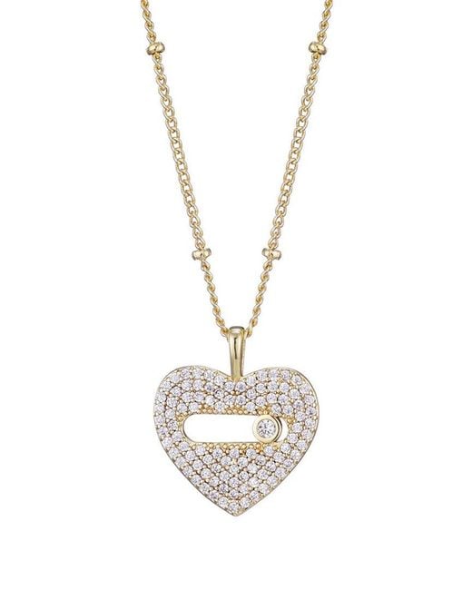 Adornia Metallic 14K Plated Cz Heart Necklace