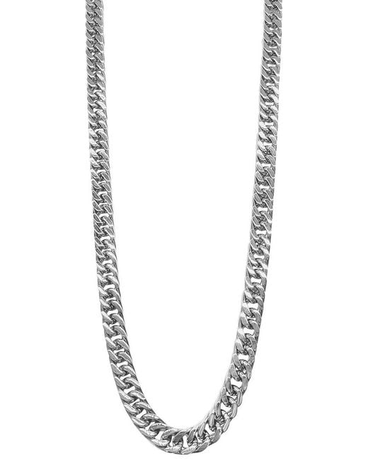 Adornia Metallic Stainless Steel Water Resistant Extra Thick 9mm Cuban Chain Necklace for men