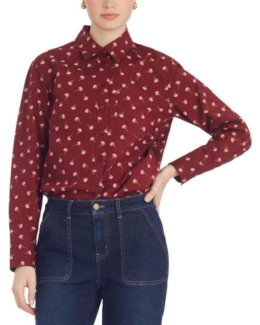 Draper James Red Button Top